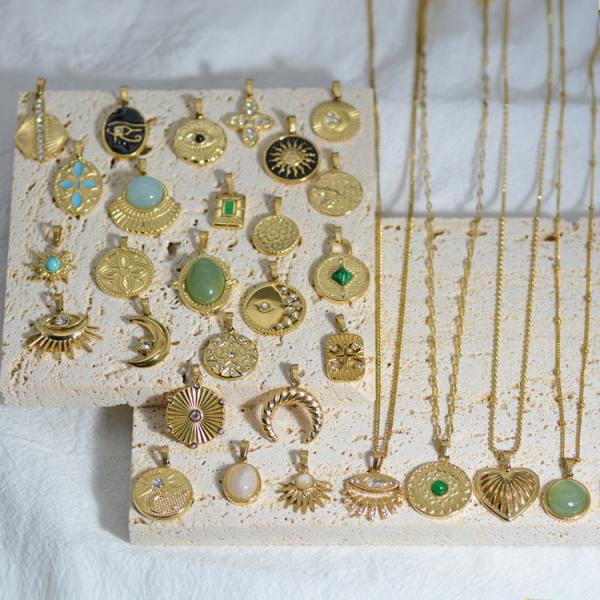 золото 18k покрыло естественные каменные привесные шармы для серег изготовленного на заказ DIY ожерелья