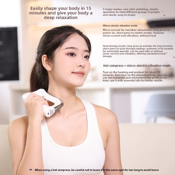Type-C Rechargeable Electric Fascia Knife Massager with Heated Deep Tissue Muscle Micro Current Vibration Gua Sha Fascia Scraper