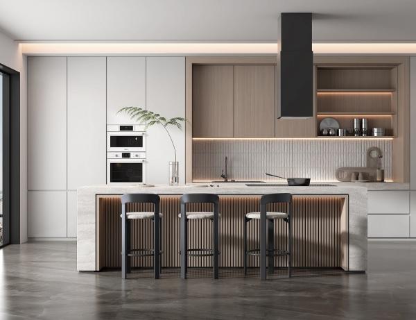 Antique Design Style Modern Kitchen Base Cabinets Glass Doors 16mm / 18mm / 25mm Door Thickness