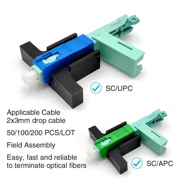 SC APC UPC оптического волокна одиночного режима соединителя волокна сборки на месте быстрый
