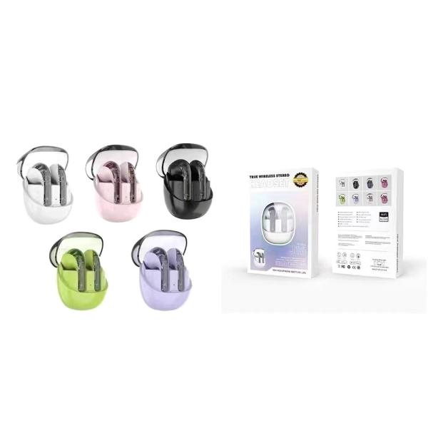 Transparent TWS Wireless Headphones Noise Canceling With Led Light