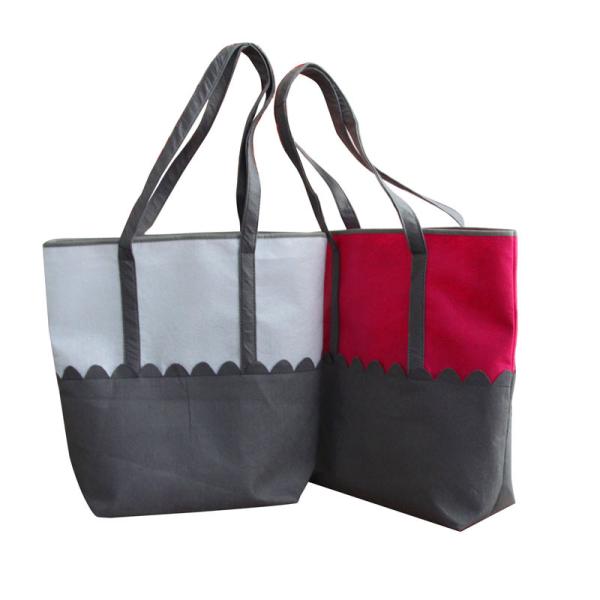 Personalized Pink / Grey RPET Green composable  Fabric Shopping Reusable Carrier Bags