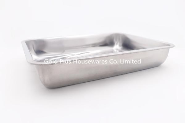 45*35cm Hotel restaurant kitchenware metal pan daily use rectangle stainless steel custom printed dinner serving tray