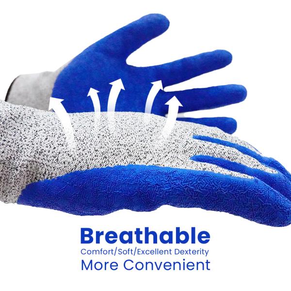 Gants mécaniques résistants aux coupures Gants en latex résistants aux ponctions Bleus pour l'industrie de la réparation automobile