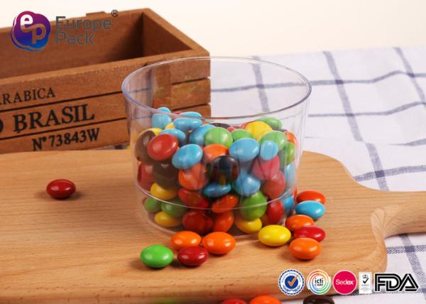 Disposable Plastic PS Large Clear Plastic Salad Bowls 250Ml Round Shape