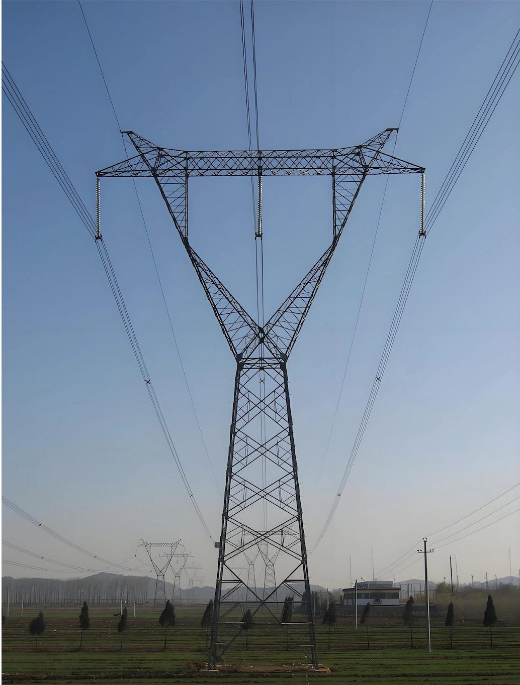 Suspension Transmission Line Tower Durable Electrical Power Tower