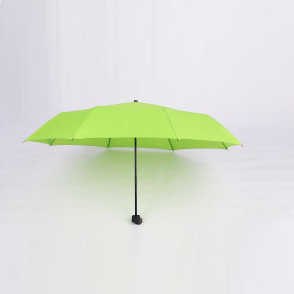 Green 3 Fold Small Foldable Umbrella , Compact Folding Umbrella For Travel