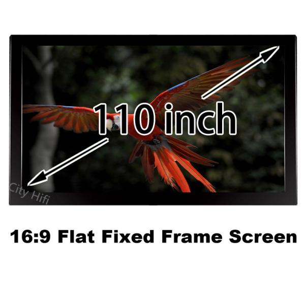 Best Price 110inch HD Projection Screen 16:9 Straight Fixed Frame Projector Display