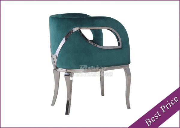 Velvet Dining Chair With Chrome Legs In Furniture Manufacturer (YS-11)