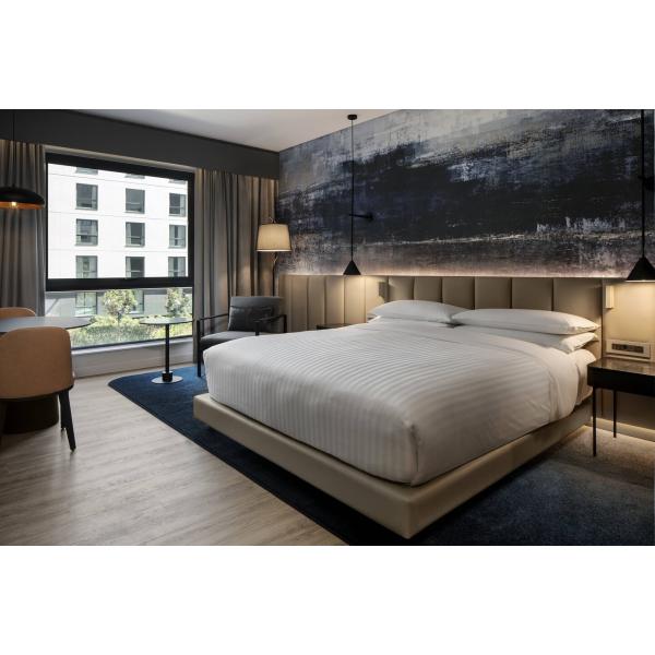 Marriot Hotel Modern Simplified Design Leather Upholstered Headboard & Bedbase
