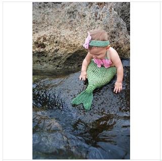 Wholesale - cartoon fish mermaid baby flower headwear Baby Photography Prop Crochet beanie