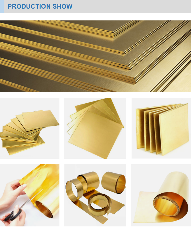 Precision Cut Brass Sheet Stock Plate C26000 Material Custom Length And Width Available