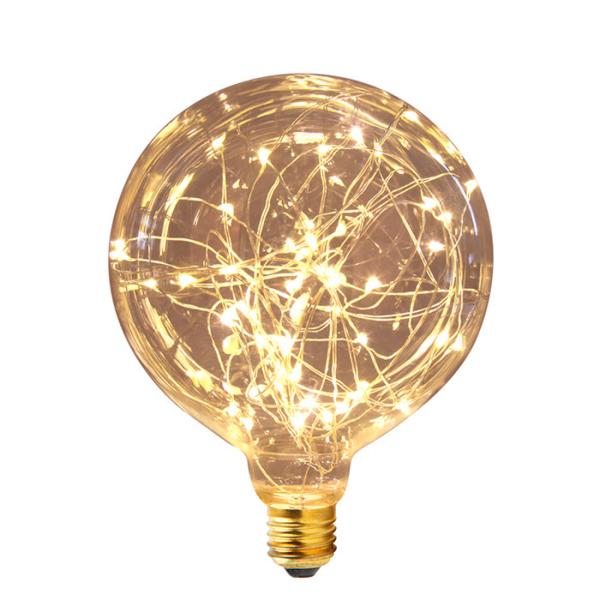 White Color  Snowy  G125 Led Filament Bulb 1.5w Decorative Filament Light Bulbs