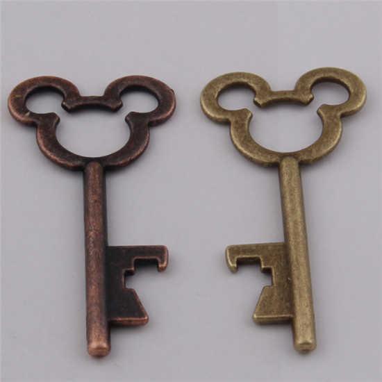 Die casting antique bronze head key shape beer bottle opener, innovative wedding favor, promotion gift