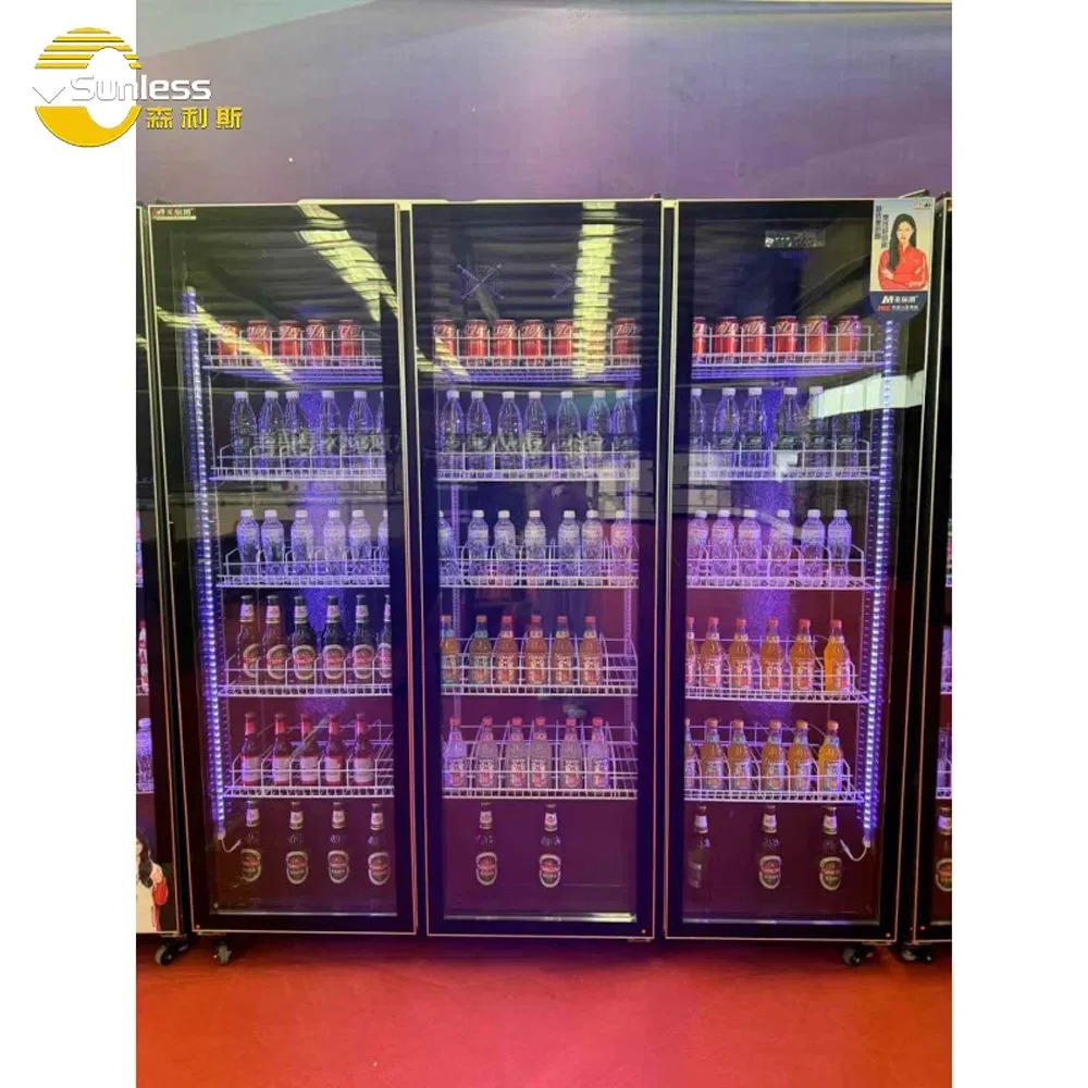 Beer Beverage Display Upright Refrigerated Showcase Open Chiller Door Cold Drink Refrigerator