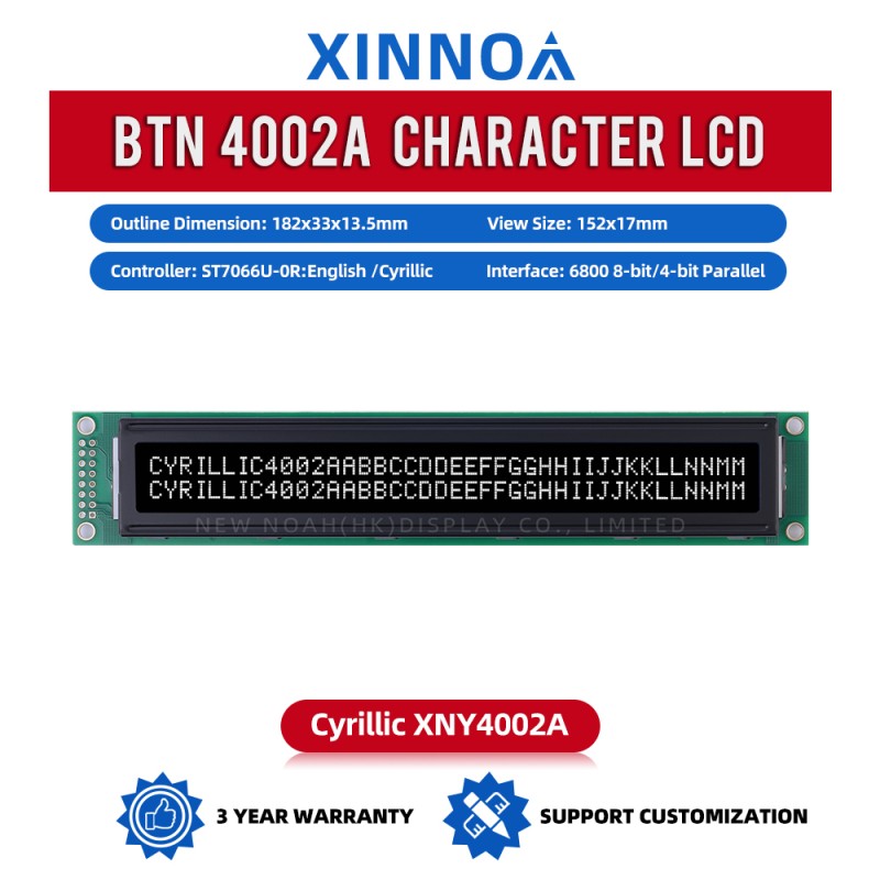 Cyrillic BTN Black Film 4002A LCM Module COB Monochrome Screen Support Customization