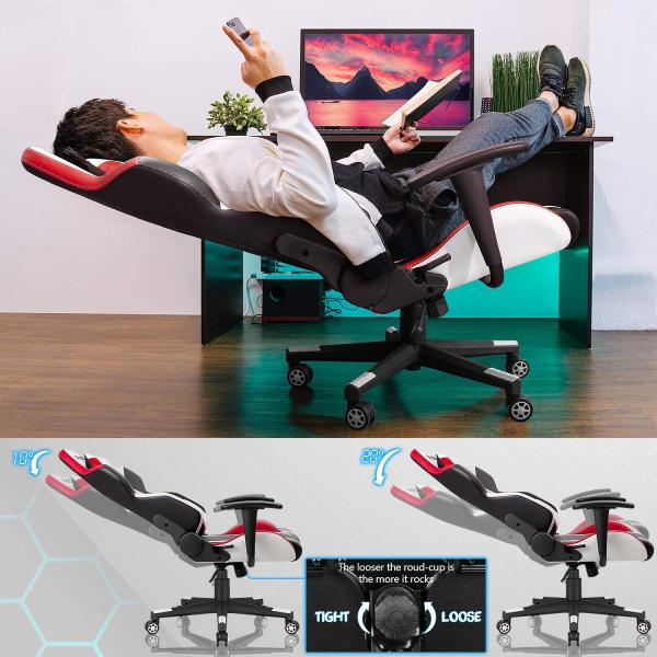Customize Adjustable High Back PU Leather Gaming Chair with Armrest and Massage Function