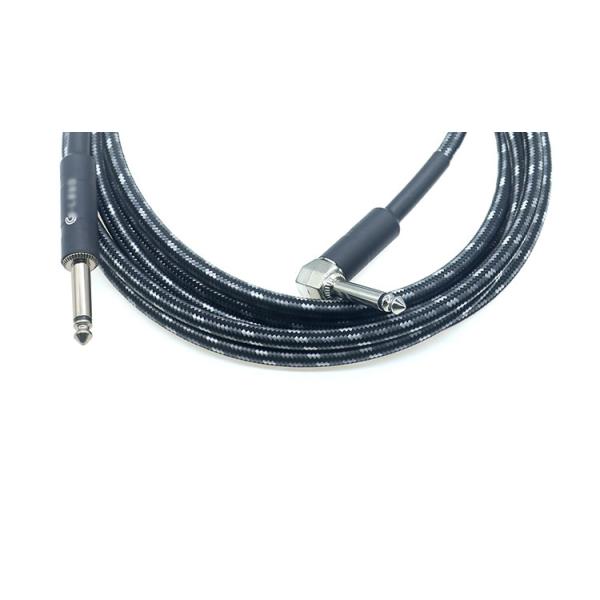 L Shape 90 Degree Right Angle to Straight Durable Braided Jacket 6.35mm Ts Jack Instrument Electric Guitar Patch Audio Cable