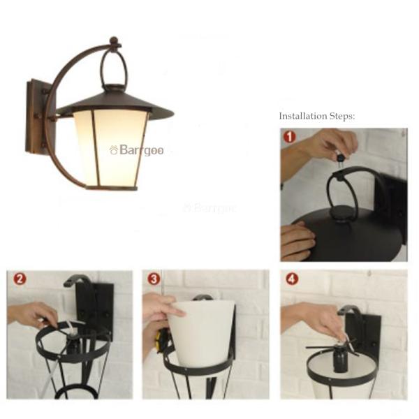 Retro Antique LED Outdoor Wall Lights Iron Metal Wall Light Fixtures Hotel Store Balcony