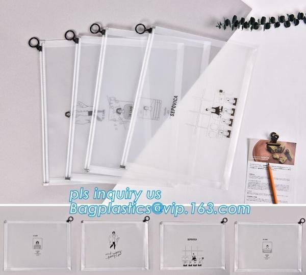 Custom Packaging Clear PVC Jelly Bag with Plastic Slider k PVC Storage Cosmetics Packing Bag, white logo small pla