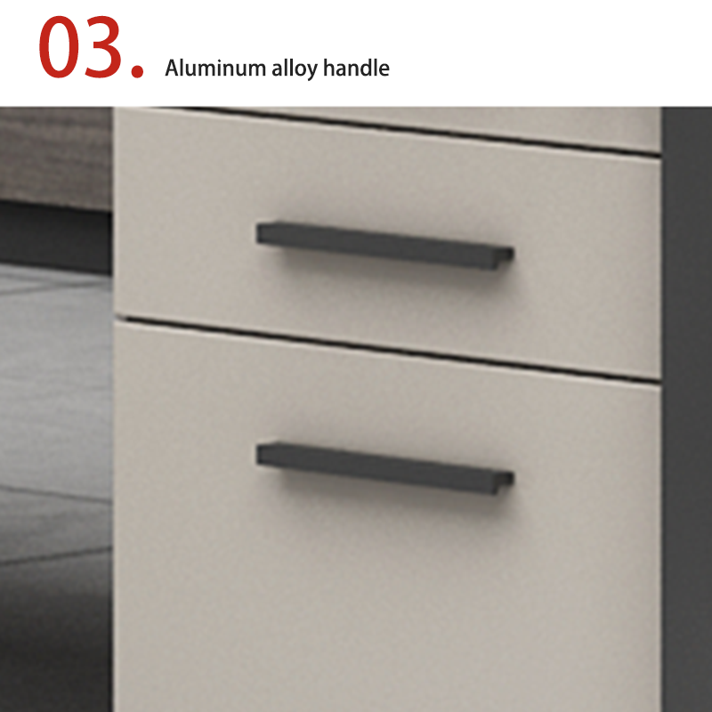 Low cabinet, office storage cabinet, melamine board, three drawer cabinet with wheels, key lock setting