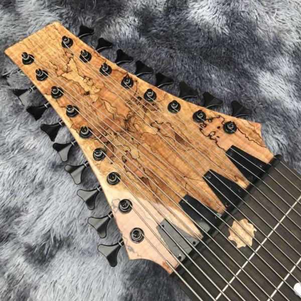 Grand 17 strings bass guitar mahogany body neck rosewood fingerboard wireless inlay logo and shape can be customized