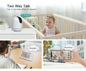 Lcd Home Security Wireless Baby Monitor Auto Tracking 2.4Ghz Baby Monitor Wifi