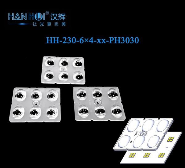 6×4 59,6×49,6mm 3030LED T2/T3 Angle disponible haute transmission de performance extérieure éclairage de rue et lentille d'éclairage d'inondation