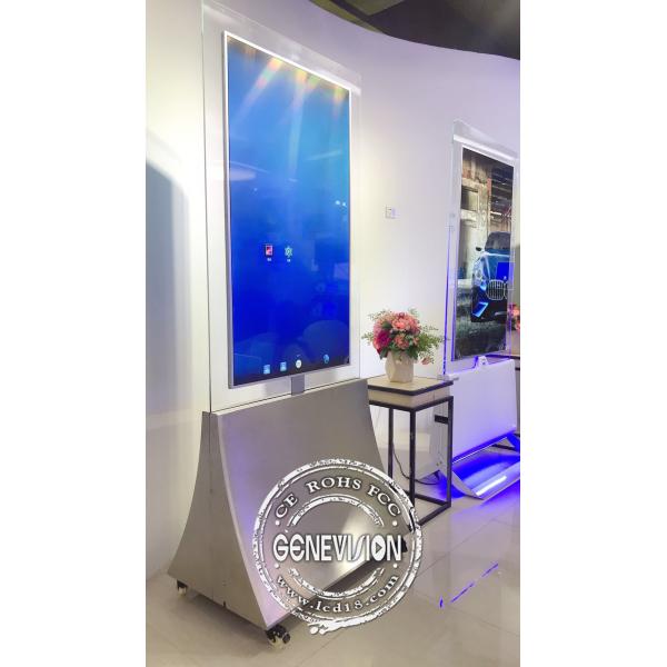 Dual Sides Android 7.1 WIFI Digital Signage Slim 55'' Floor Stand Transparent OLED Dual Screen Display