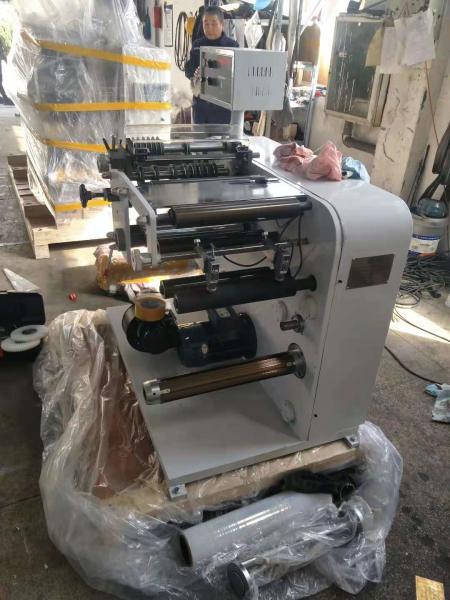 Adhesive Paper Slitting Rewinding Machine , 220V Label Slitting Machine