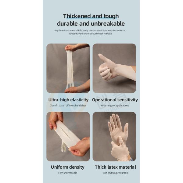 Гладкая поверхность 9 дюймов одноразовые медицинские латексные перчатки 6.5 Г порошок бесплатно для обследования