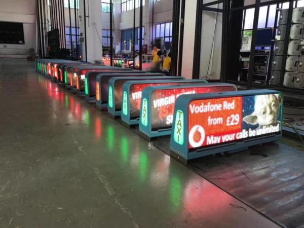 Taxi Mobile Advertising Led Display Wireless Control With Waterproof Aluminum Cabinet