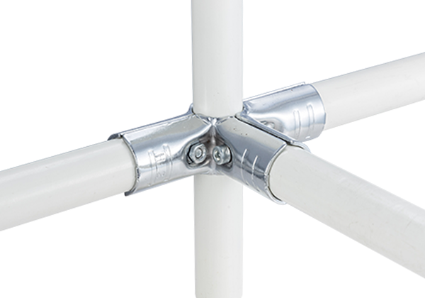 HJ-3 Chrome-plated Metal Pipe Connector for OD 28mm Lean Pipe Warehouse Modular System