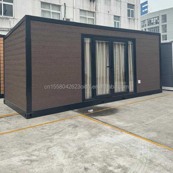 Container en bois extérieur maison de luxe jardin maison minuscule avec 2-3 chambres pour les familles et les hôtels fenêtres en alliage d'aluminium