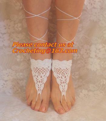 Crochet Barefoot sandals,Ivory Barefoot Sandles, Footless sandles Foot jewelry Anklet