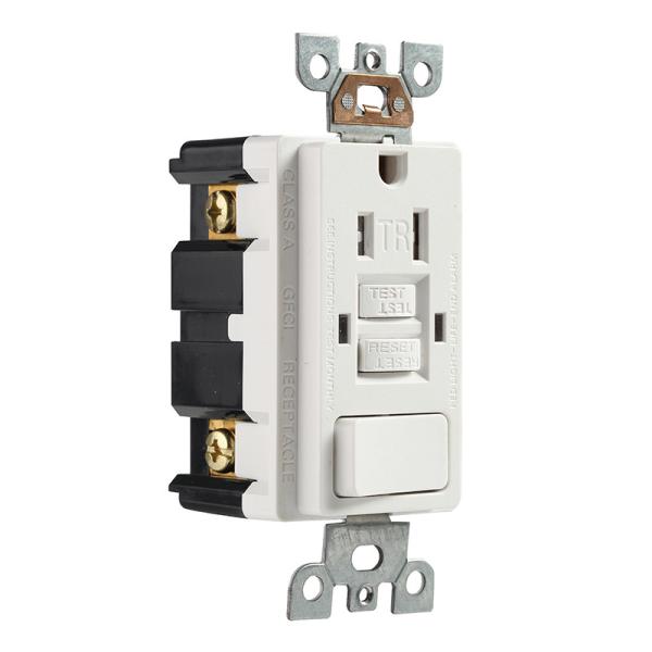 Tamper Resistant GFCI Receptacles 15A Self Grounding Electrical Outlets With LED Indicator