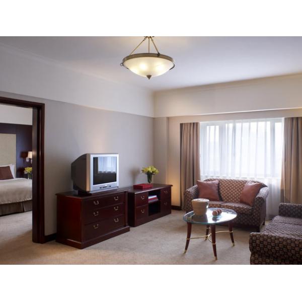 Commercial Ebony Hotel Furniture Set King Size / Double Size Bed