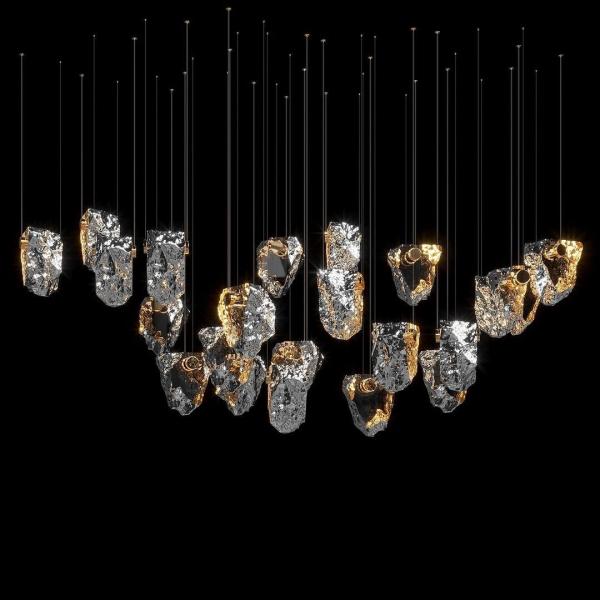 Crystal Volcanic Rocks Large Chandelier Commercial Space Hall Residential Villa