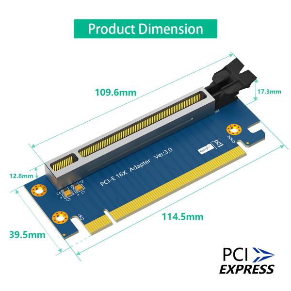 PCI-Express 3.0 16x Riser Card, PCI Express 3.0 16X 90 градусная высокоскоростная карта для сервера 2U