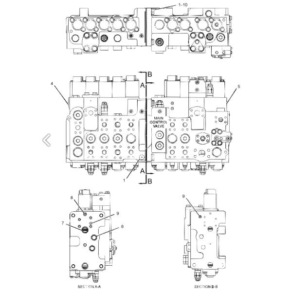 323-7680 323-7681 323-7682 493-7956 CAT 345D 349D Главный клапан управления экскаватора, работающий на двигателе C13