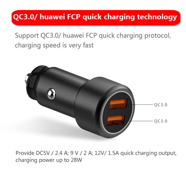 FQC18-1 Dual QC3.0 USB CAR CHARGER  Universal Compatible USB CAR CHARGER for all electronics cheap price
