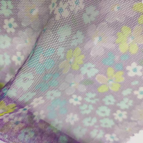 Sports Mesh 150cm Sunflower Printed Fabric 100% Polyester Anti Static