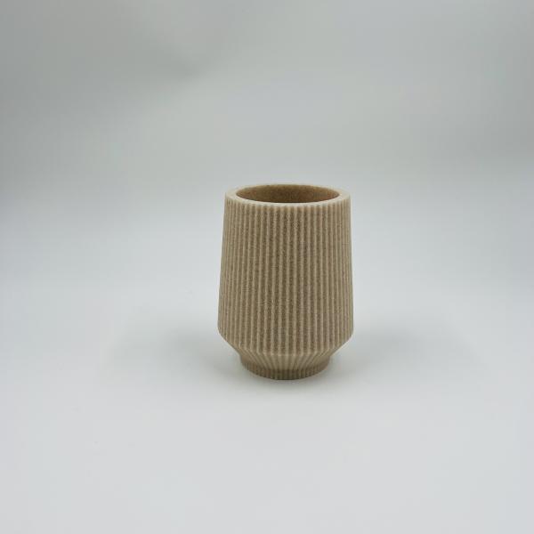 Conjunto de accesorios de baño de piedra y arena con forma redonda y banda vertical con costillas