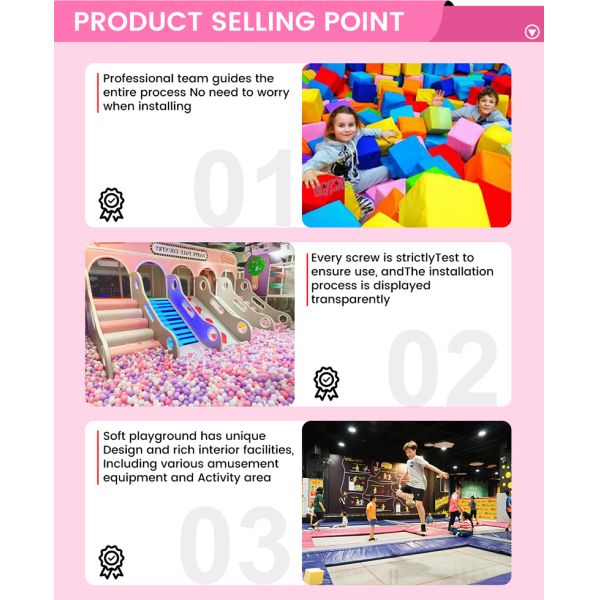Soft Playground Park 130㎡ Pink Themed Indoor Soft Play Area