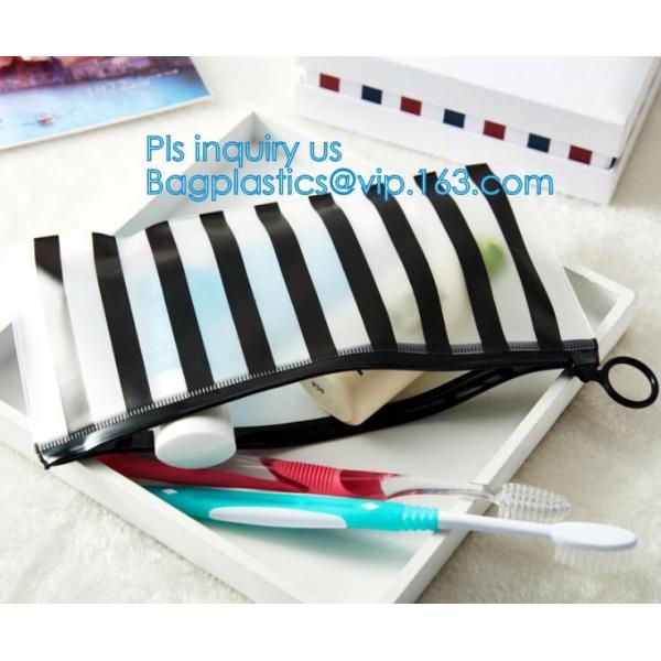 PVC transprent slider bag for packing underwear, Frosted Zip lockkk bag EVA PVC hanger bag for clothes, EVA frost drawstrin