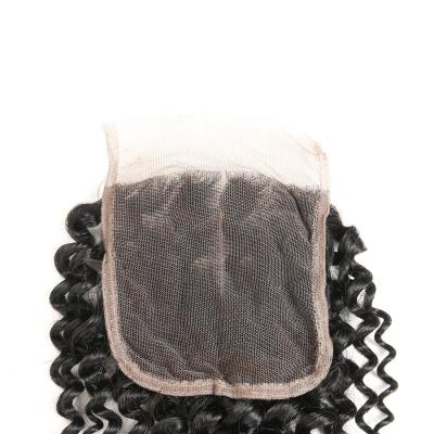 Limpe o fechamento de trama 4 * 4 do laço do cabelo humano, perucas humanas do laço com cabelo do bebê