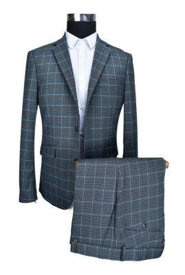 Custom Size Mens Tailored Fit Suits For Autumn and Winter Navy Check