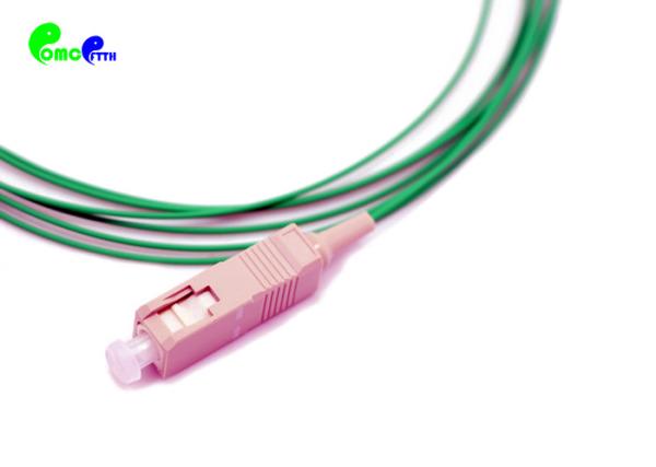 Green Fiber Optic Pigtail OM2 SC PC 50 / 125μm Simplex Tight buffer 900um Cable LSZH