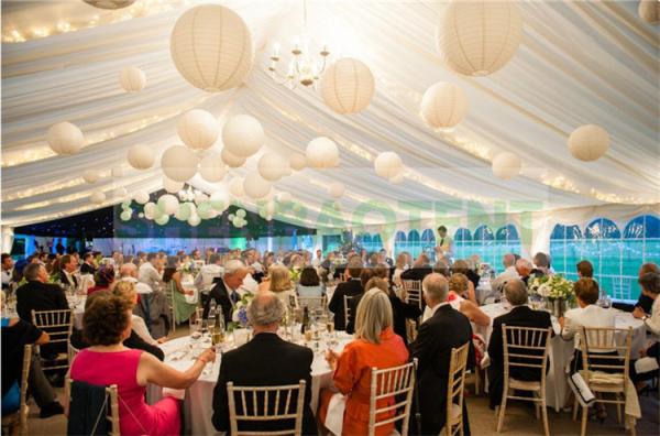 Temporary Reception Hall Outdoor Wedding Marquee Tents , Large Marquee Tent 300 Guests Seated