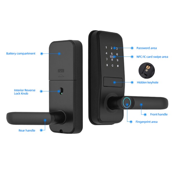 TTLOCK One Touch Unlock Keyless Security Code Door Lock  APP for Code Smart Numbers Room Smart Lock